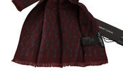 Dolce & Gabbana Silk Bordeaux Crown Chili Print Mens Scarf - ZACHAVA
