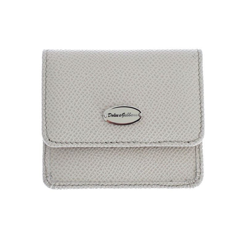 Dolce & Gabbana White Dauphine Leather Case Wallet - ACCEXO