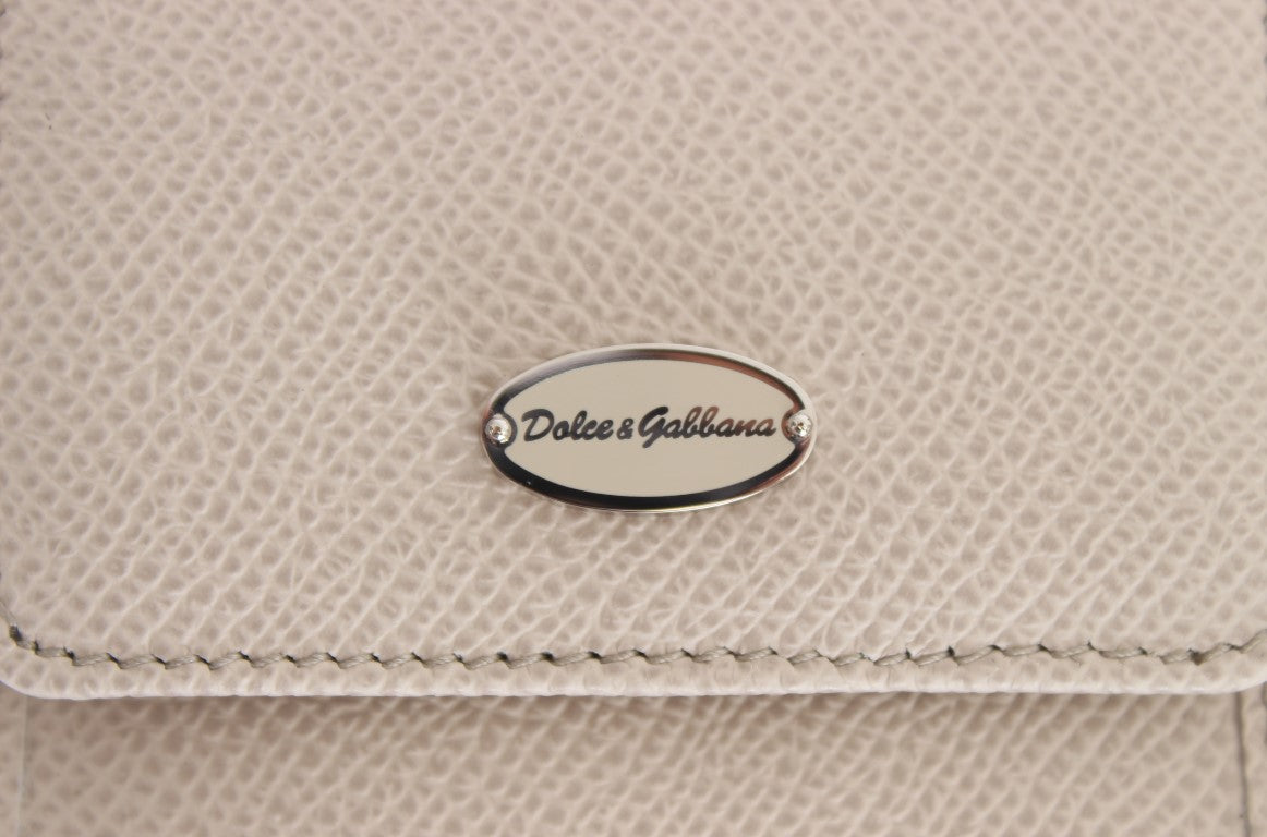 Dolce & Gabbana White Dauphine Leather Case Wallet - ACCEXO