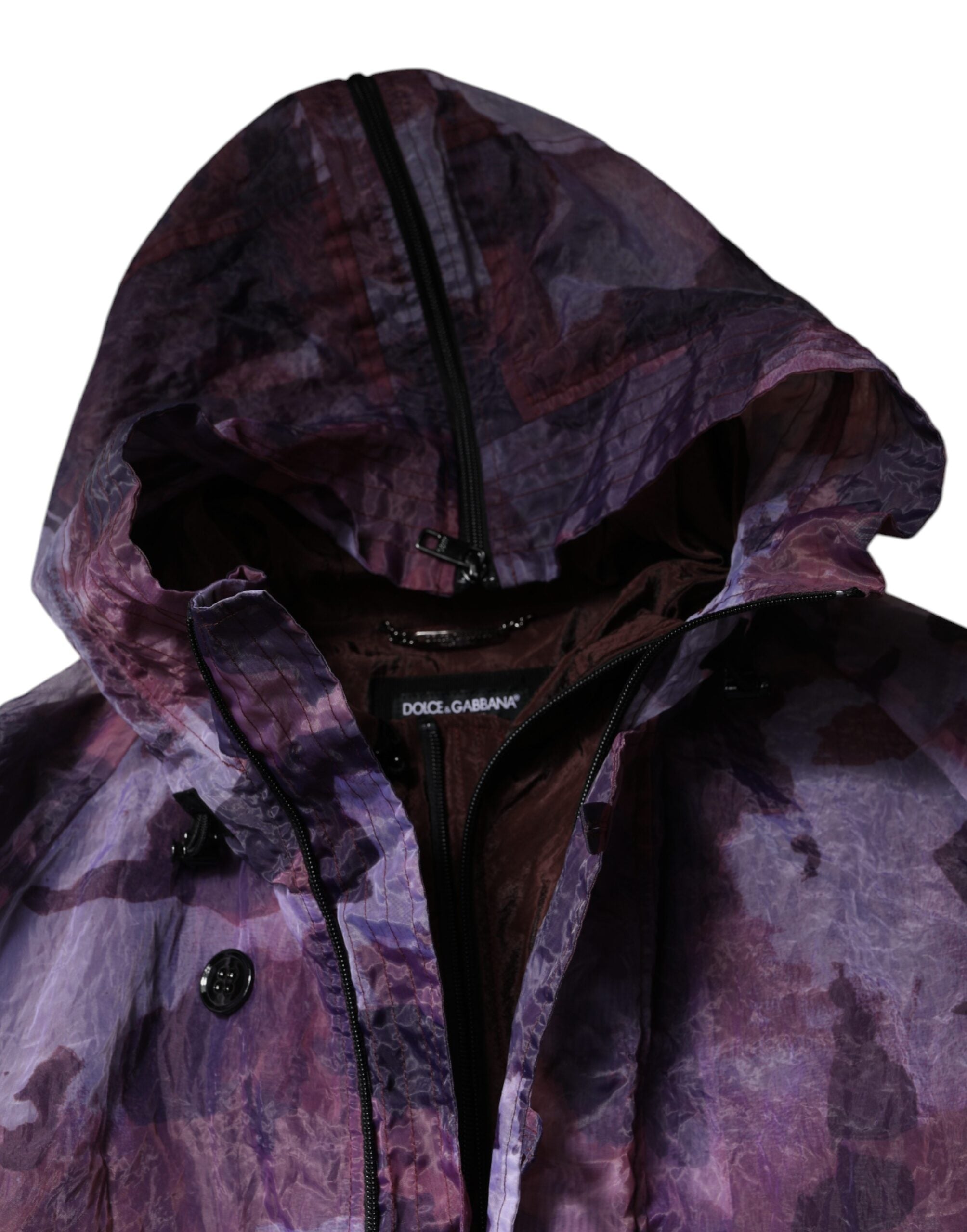 Dolce & Gabbana Purple Camouflage Hooded Men Blouson Jacket - ACCEXO