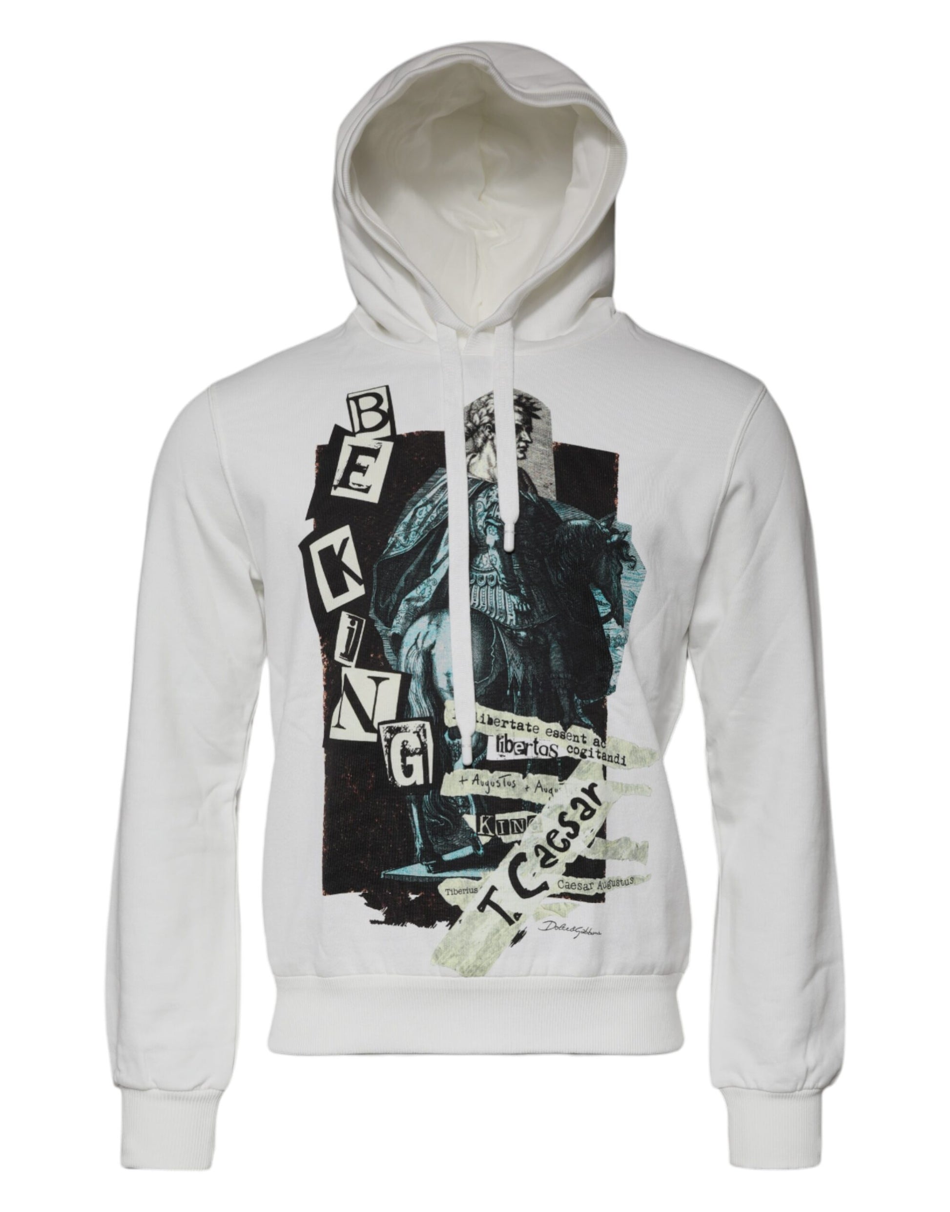 Dolce & Gabbana White Caesar Cotton Hooded Pullover Sweater - ACCEXO
