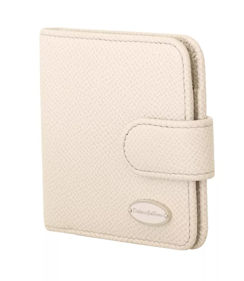 Dolce & Gabbana White Dauphine Leather Condom Case Holder Pocket Wallet - ACCEXO