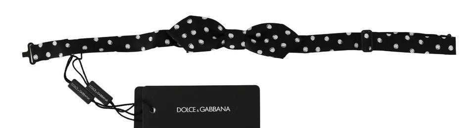 Dolce & Gabbana Black Polka Dots Adjustable Neck Bow Tie - ACCEXO