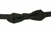 Dolce & Gabbana Gray Pattern Silk Adjustable Neck Bow Tie for Men