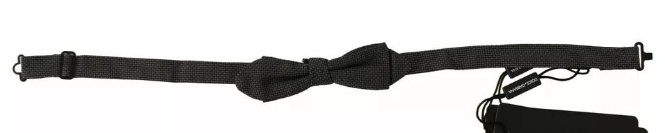 Dolce & Gabbana Gray Pattern Silk Adjustable Neck Bow Tie - ACCEXO