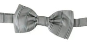 Dolce & Gabbana Light Gray Lining Adjustable Neck Butterfly Bow Tie for Men