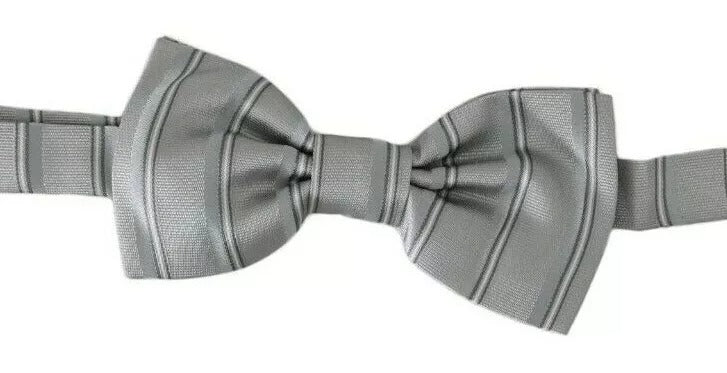 Dolce & Gabbana Light Gray Lining Adjustable Neck Butterfly Bow Tie for Men