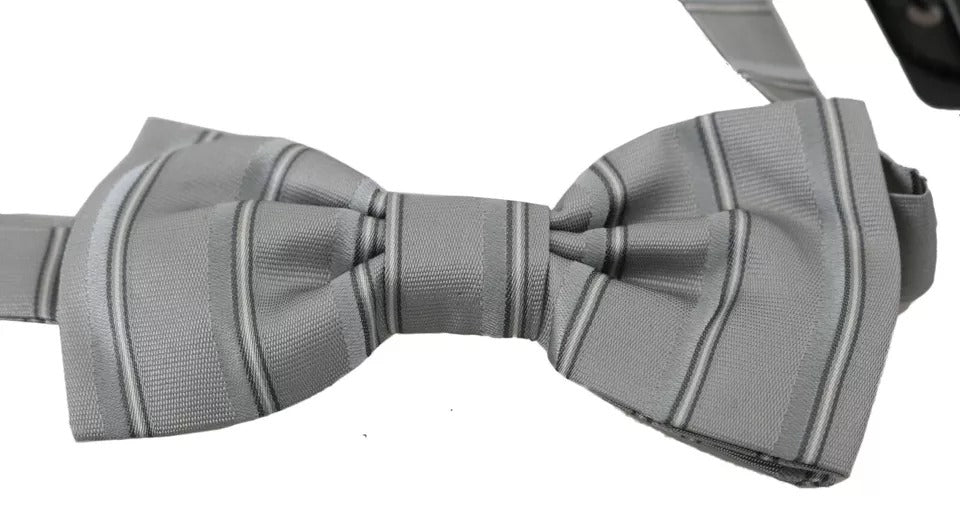 Dolce & Gabbana Light Gray Lining Adjustable Neck Butterfly Bow Tie - ACCEXO