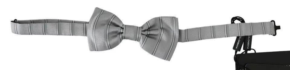 Dolce & Gabbana Light Gray Lining Adjustable Neck Butterfly Bow Tie - ACCEXO