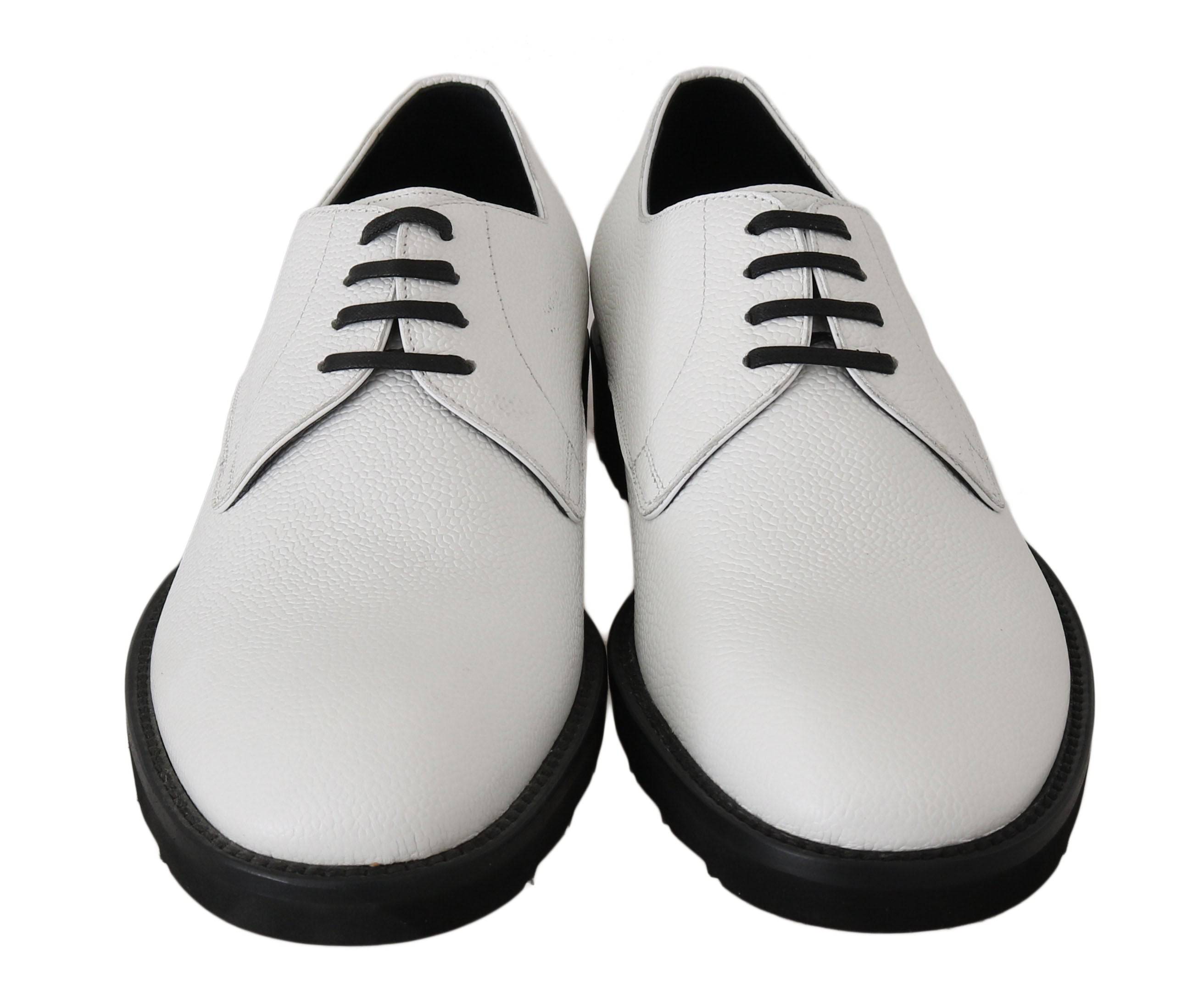 Dolce & Gabbana Elegant White Formal Leather Shoes - ACCEXO