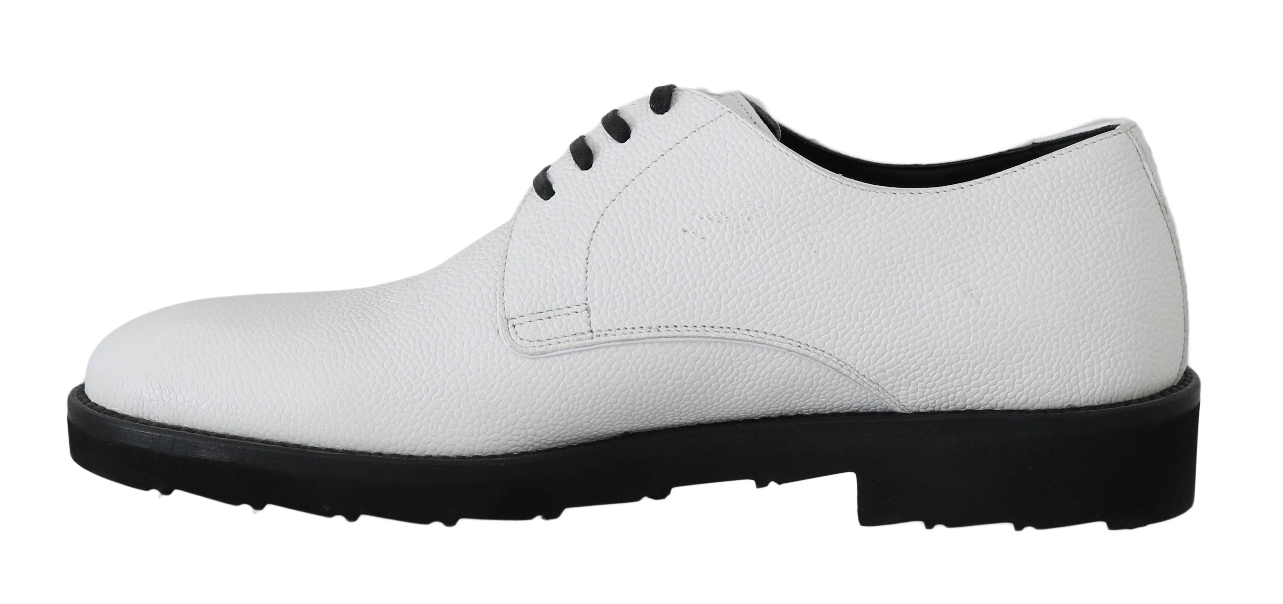 Dolce & Gabbana Elegant White Formal Leather Shoes - ACCEXO