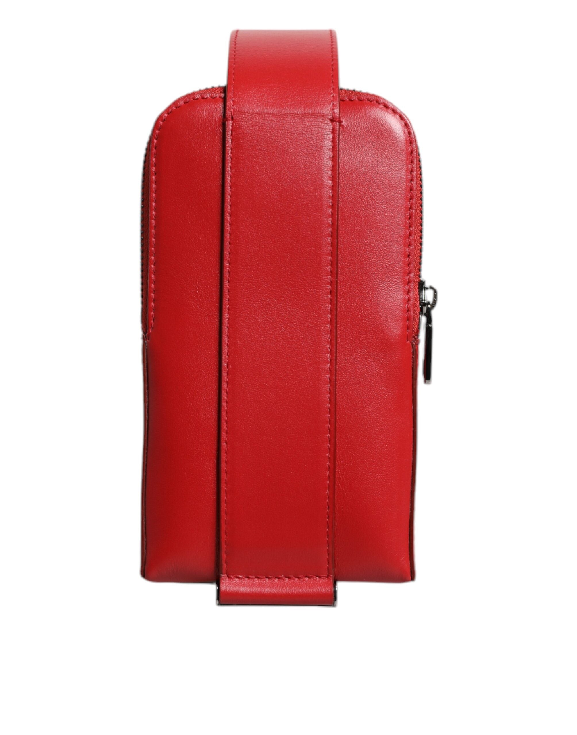 Dolce & Gabbana Red Leather Logo Zip Around Card Holder Wide Strap Wallet (Copy) - ACCEXO