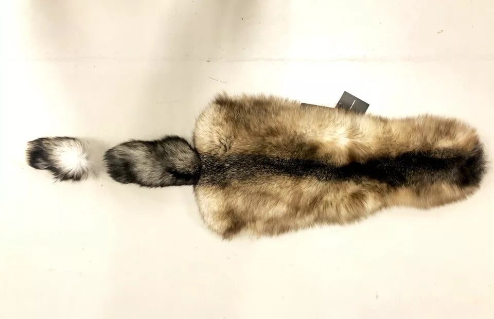 Dolce & Gabbana Brown Fox Tail Fur Shawl Neck Wrap Cover Collar Scarf - ACCEXO