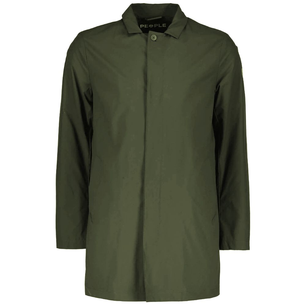 People Of Shibuya Green Recycled Polyester Men's Trench Coat - ACCEXO