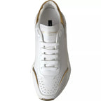 Dolce & Gabbana White Gold DAYMASTER Leather Sneakers Men Shoes - ACCEXO