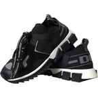 Dolce & Gabbana Black White Logo Sorrento Mens Sneakers Shoes - ACCEXO