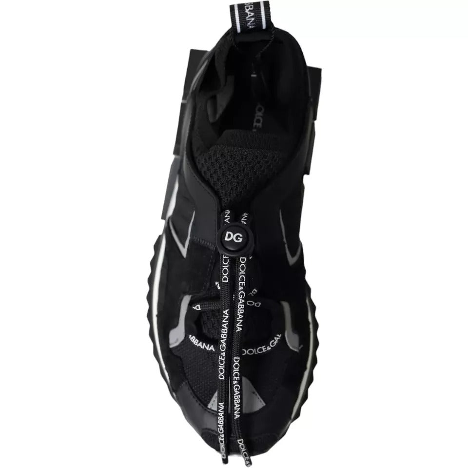 Dolce & Gabbana Black White Logo Sorrento Mens Sneakers Shoes for Men