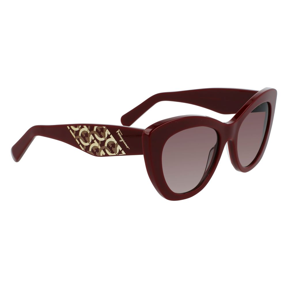 Salvatore Ferragamo Bordeaux Acetate Sunglasses - ACCEXO