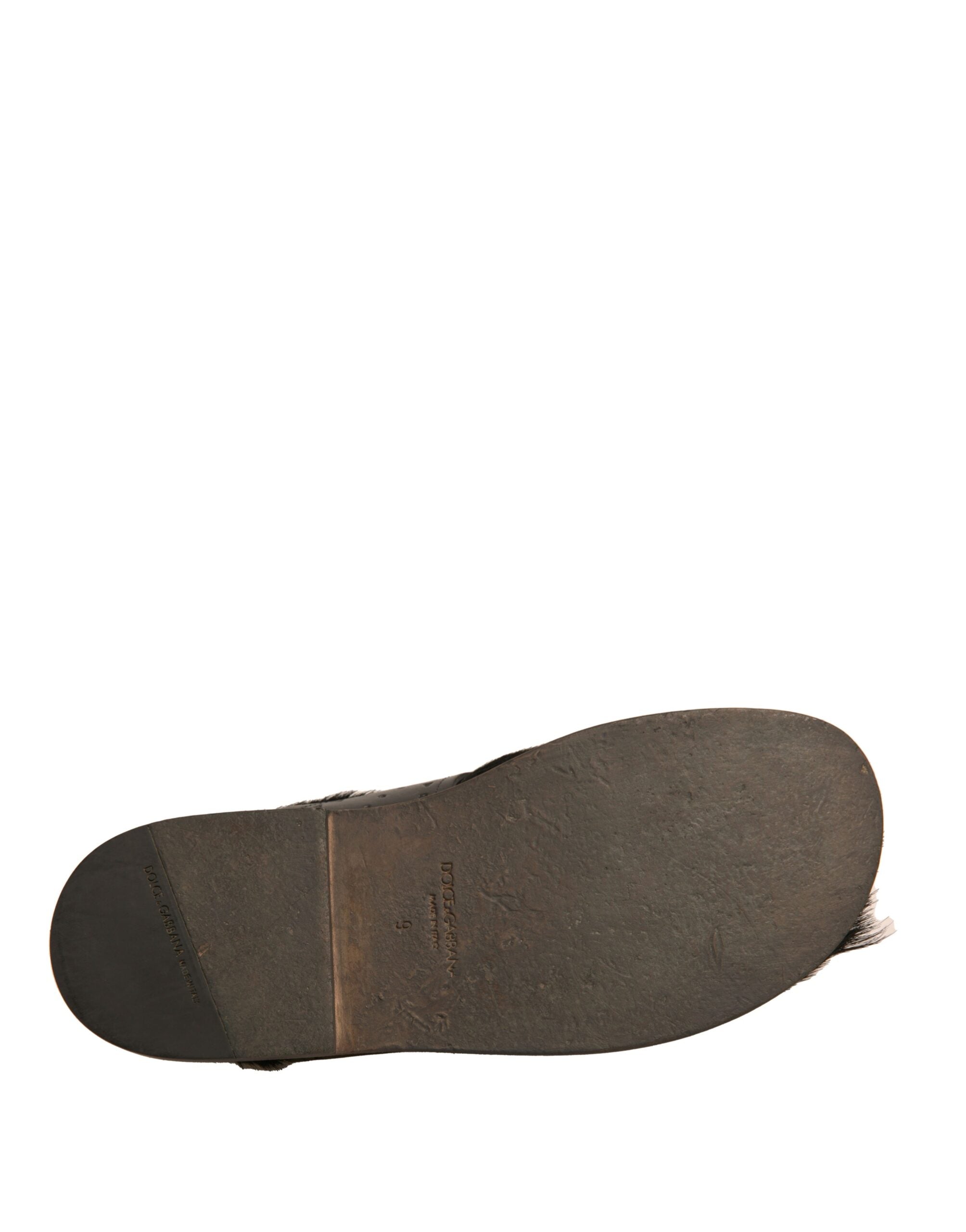 Dolce & Gabbana Green Gazelle Hair Leather Flats Sandals Shoes - ACCEXO