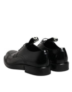 Dolce & Gabbana Black Patent Leather Derby Lace Up Formal Dress Shoes - ACCEXO