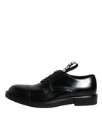 Dolce & Gabbana Black Patent Leather Derby Lace Up Formal Dress Shoes - ACCEXO