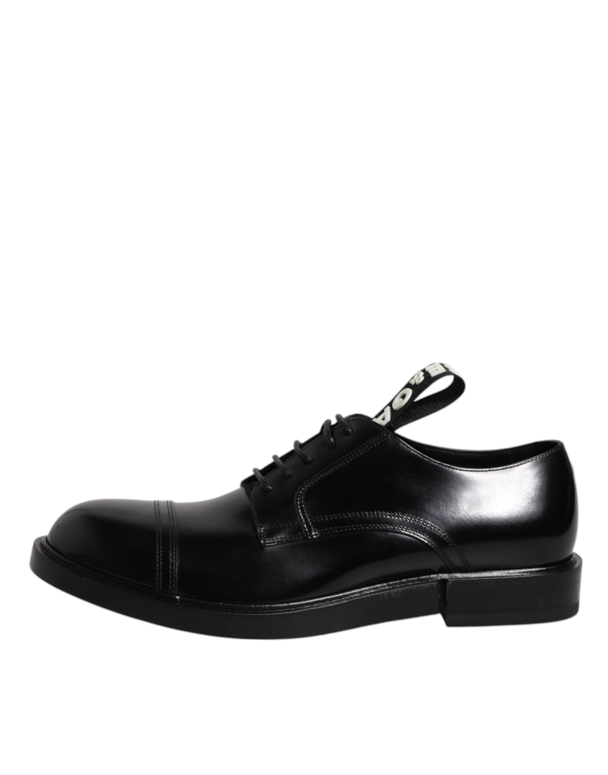 Dolce & Gabbana Black Patent Leather Derby Lace Up Formal Dress Shoes - ACCEXO