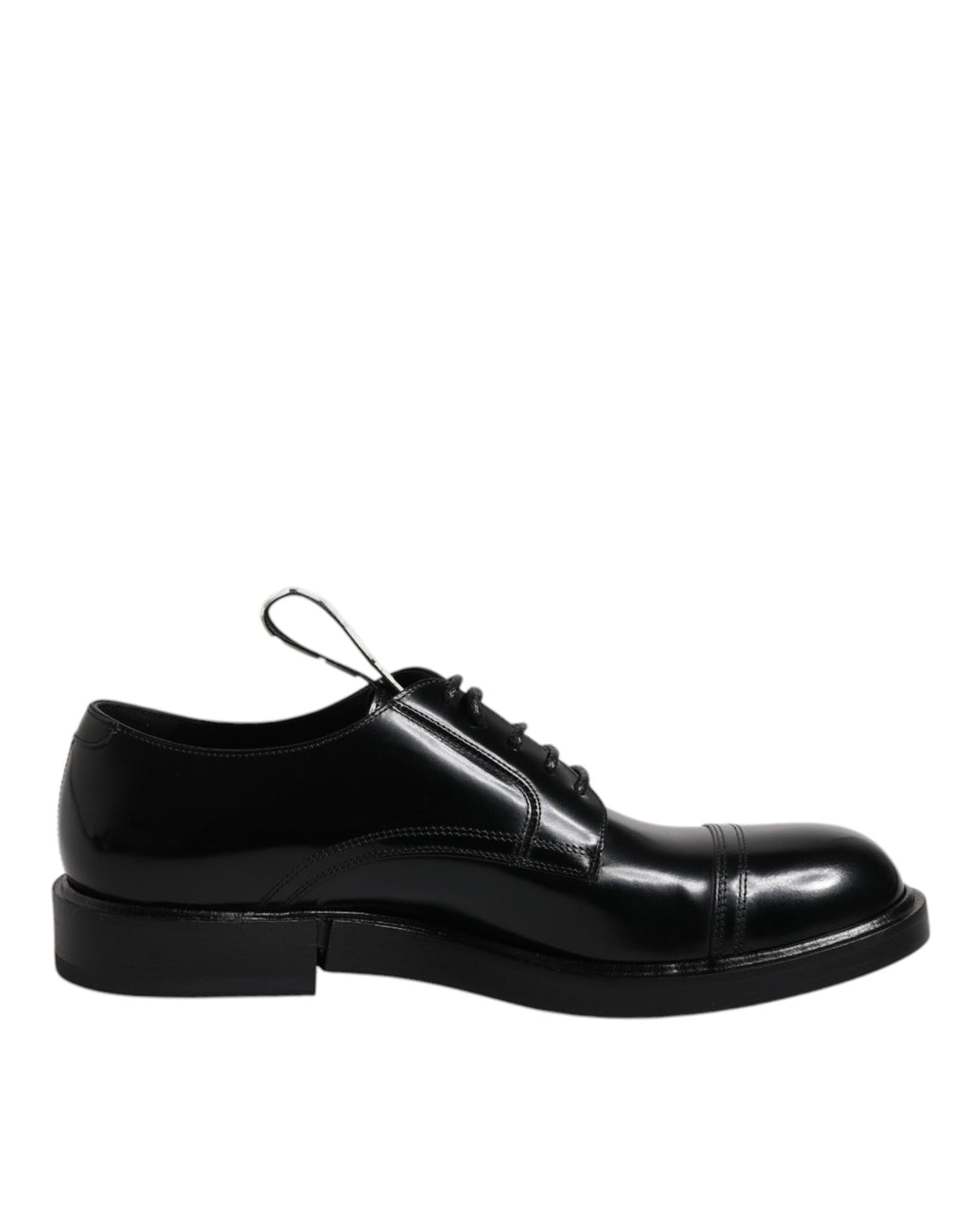 Dolce & Gabbana Black Patent Leather Derby Lace Up Formal Dress Shoes - ACCEXO