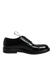 Dolce & Gabbana Black Patent Leather Derby Lace Up Formal Dress Shoes - ACCEXO