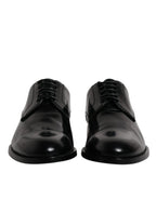 Dolce & Gabbana Black Calfskin Leather Derby Lace Up Formal Dress Shoes - ACCEXO