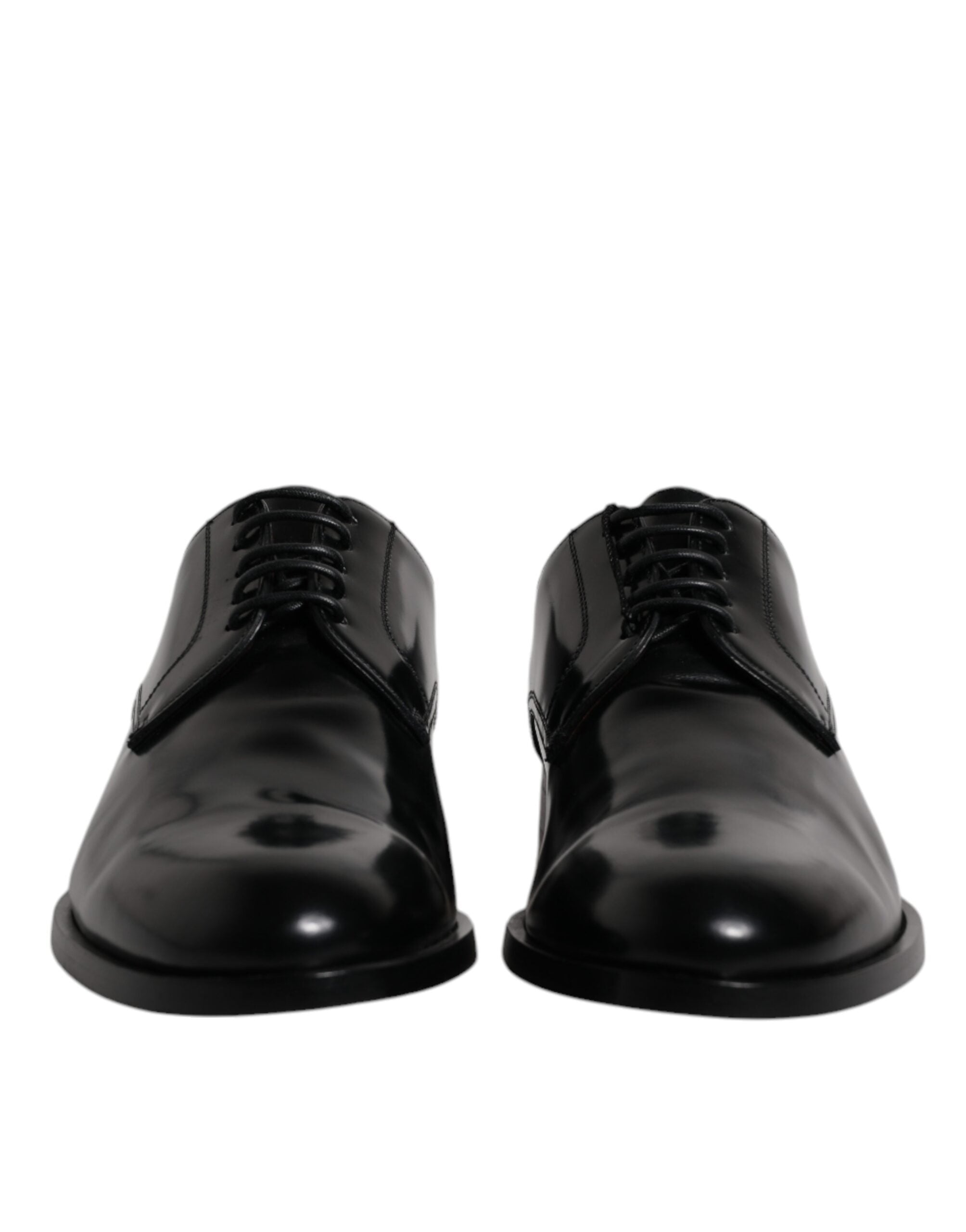 Dolce & Gabbana Black Calfskin Leather Derby Lace Up Formal Dress Shoes - ACCEXO