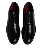 Dolce & Gabbana Black Calfskin Leather Derby Lace Up Formal Dress Shoes - ACCEXO
