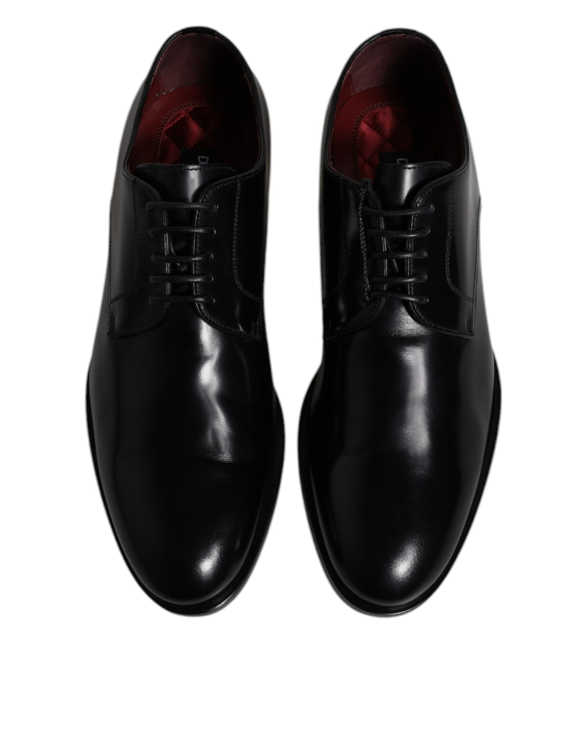 Dolce & Gabbana Black Calfskin Leather Derby Lace Up Formal Dress Shoes - ACCEXO