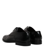 Dolce & Gabbana Black Calfskin Leather Derby Lace Up Formal Dress Shoes - ACCEXO