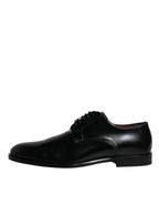 Dolce & Gabbana Black Calfskin Leather Derby Lace Up Formal Dress Shoes - ACCEXO