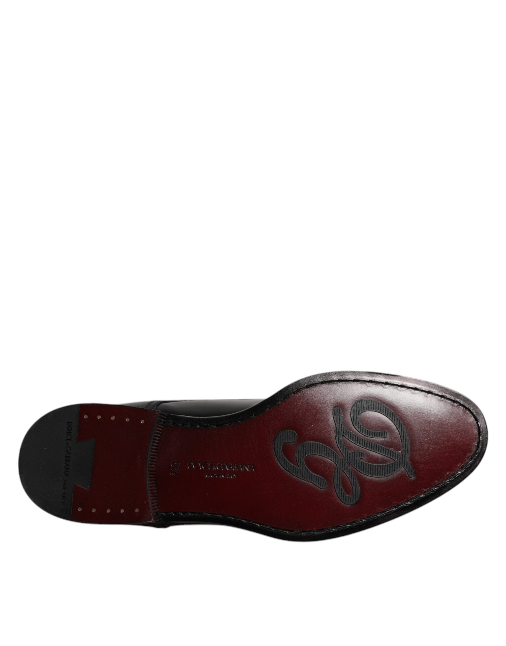 Dolce & Gabbana Black Calfskin Leather Derby Lace Up Formal Dress Shoes - ACCEXO