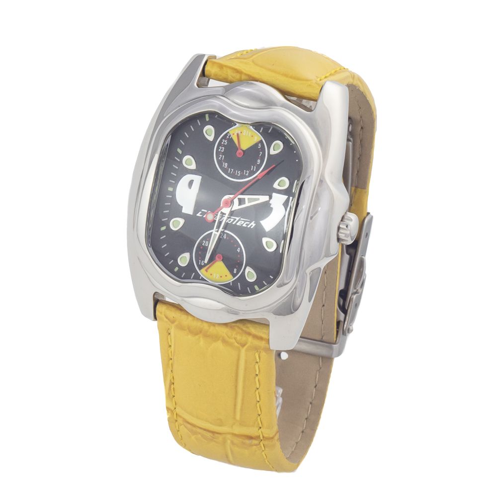 Chronotech Yellow Leather Watch - ACCEXO
