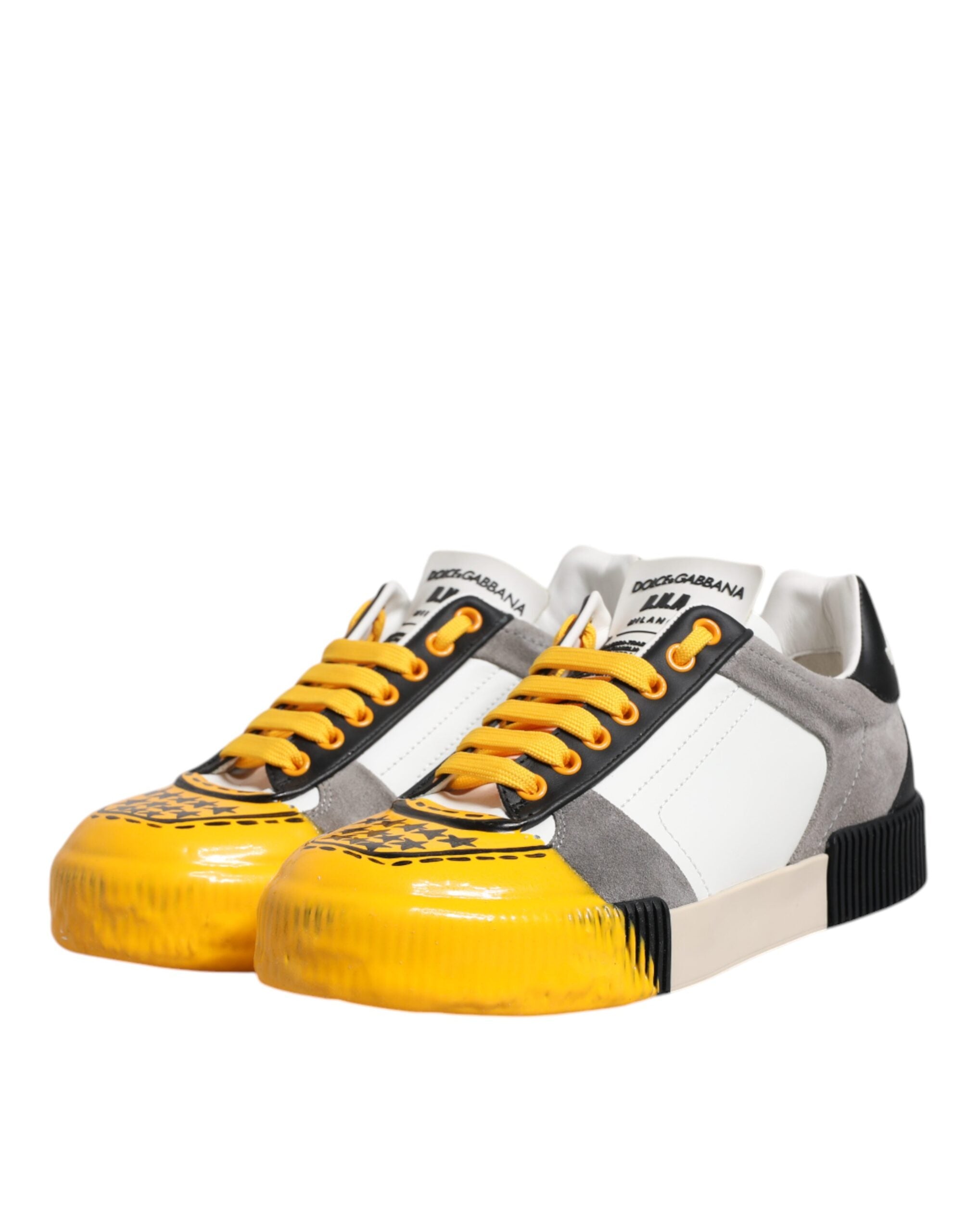 Dolce & Gabbana Multicolor Leather DNA Low Top Sneakers Shoes - ACCEXO