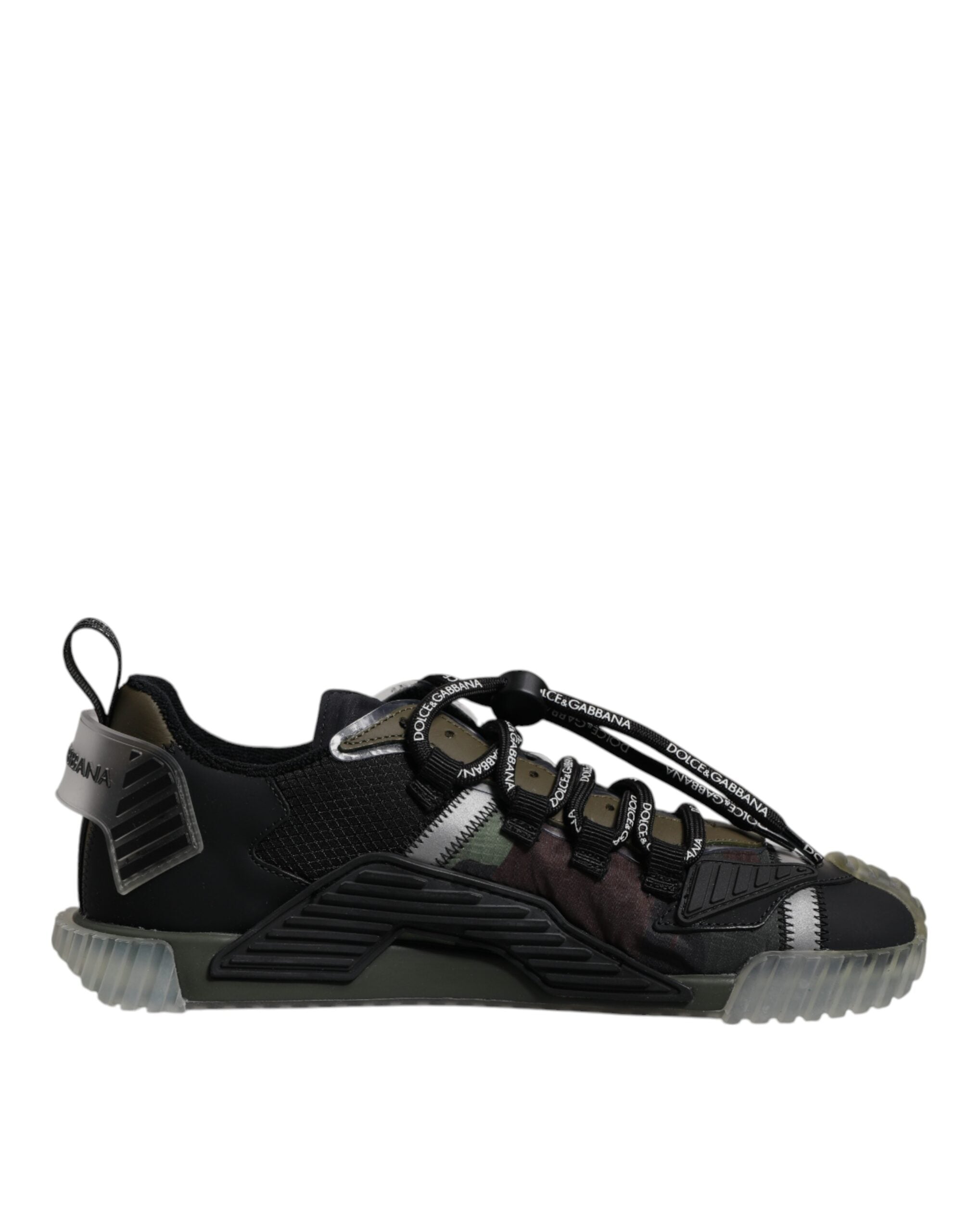Dolce & Gabbana Black Green Camo NS1 Low Top Sneakers Shoes - ACCEXO
