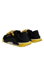 Dolce & Gabbana Black Yellow Low Top NS1 Sneakers Shoes - ACCEXO