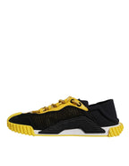 Dolce & Gabbana Black Yellow Low Top NS1 Sneakers Shoes - ACCEXO
