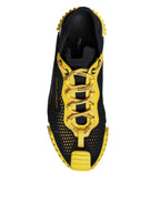 Dolce & Gabbana Black Yellow Low Top NS1 Sneakers Shoes - ACCEXO