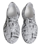 Dolce & Gabbana White Black Graffiti Daymaster Sneakers Shoes - ACCEXO