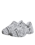 Dolce & Gabbana White Black Graffiti Daymaster Sneakers Shoes - ACCEXO