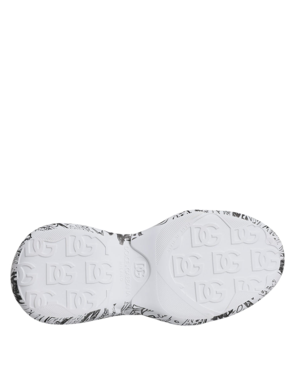 Dolce & Gabbana White Black Graffiti Daymaster Sneakers Shoes - ACCEXO