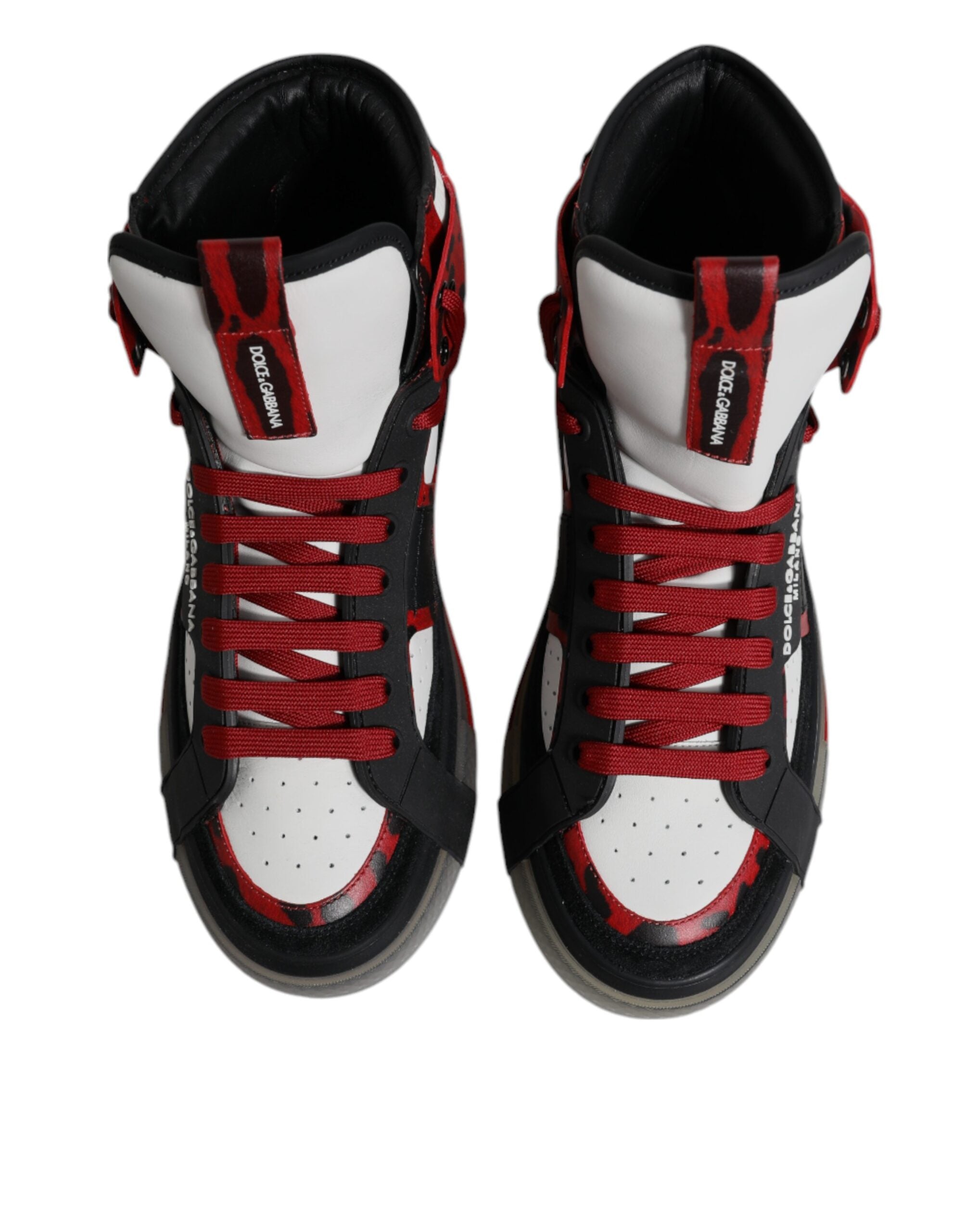Dolce & Gabbana Multicolor Leather High Top Sneakers Shoes - ACCEXO