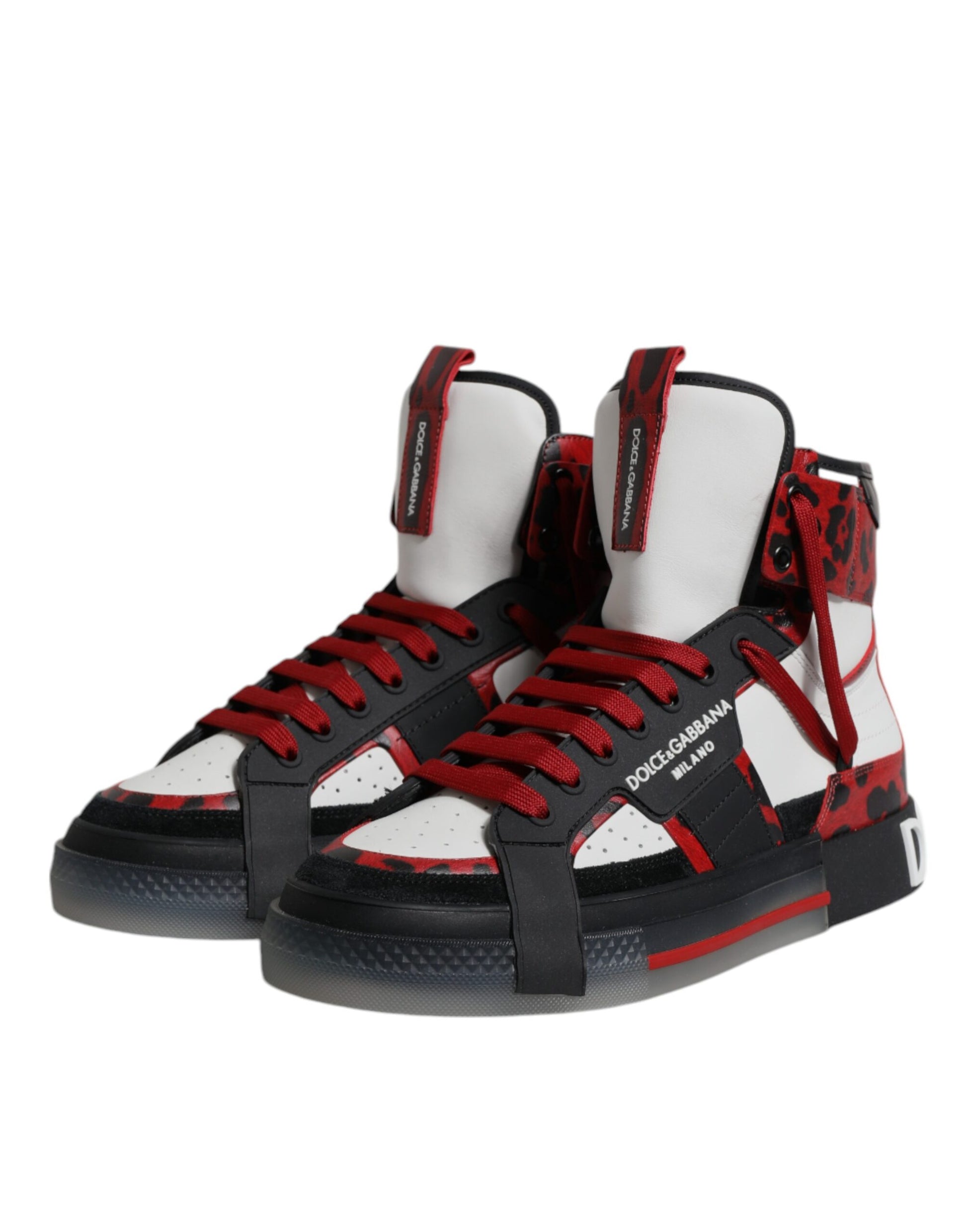 Dolce & Gabbana Multicolor Leather High Top Sneakers Shoes - ACCEXO