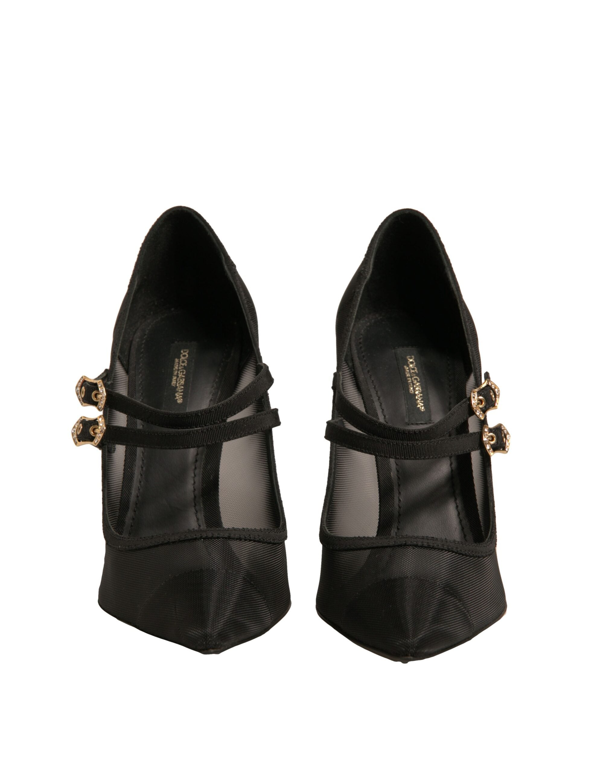 Dolce & Gabbana Black Mesh Mary Jane High Heels Pumps Shoes - ACCEXO