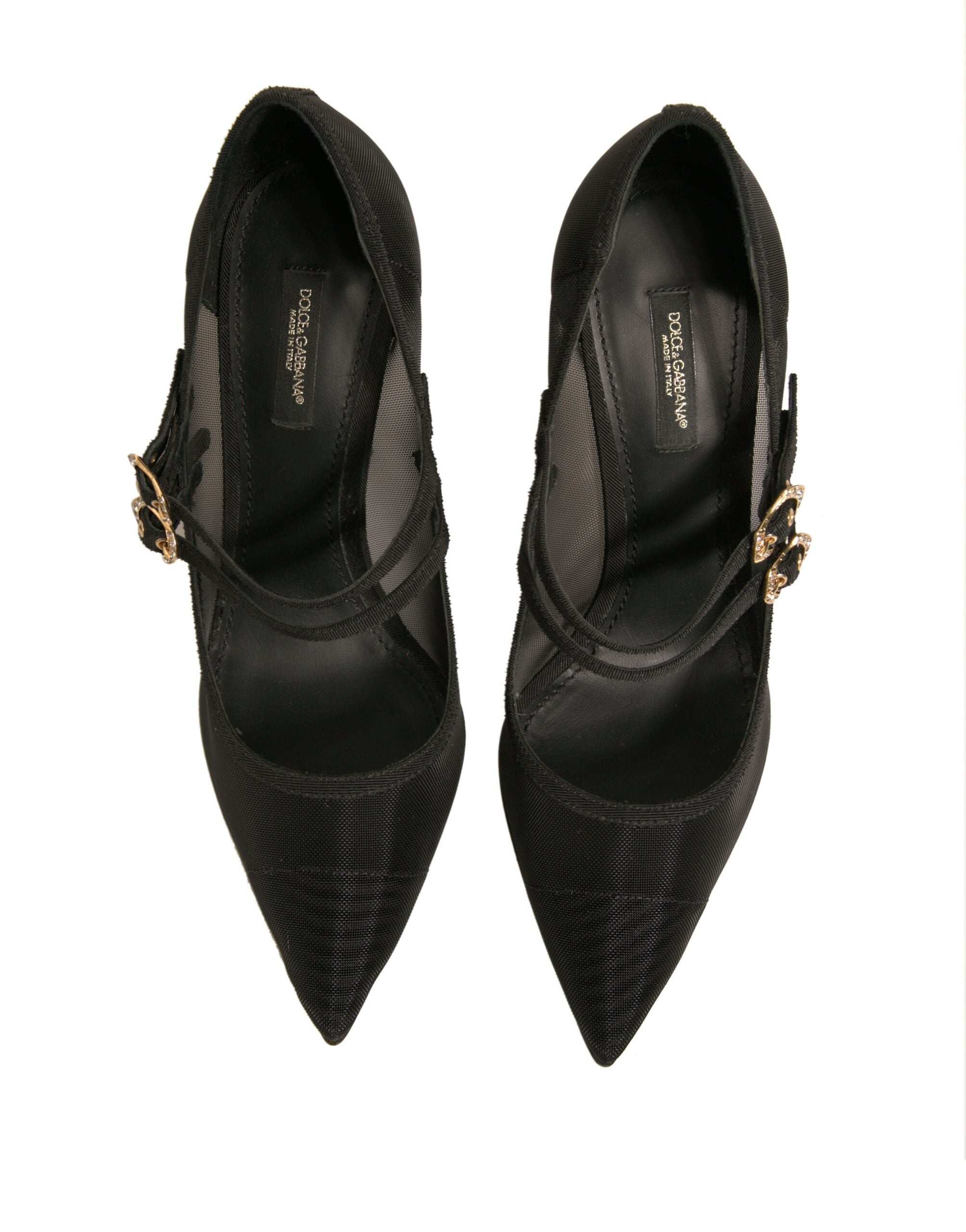Dolce & Gabbana Black Mesh Mary Jane High Heels Pumps Shoes - ACCEXO