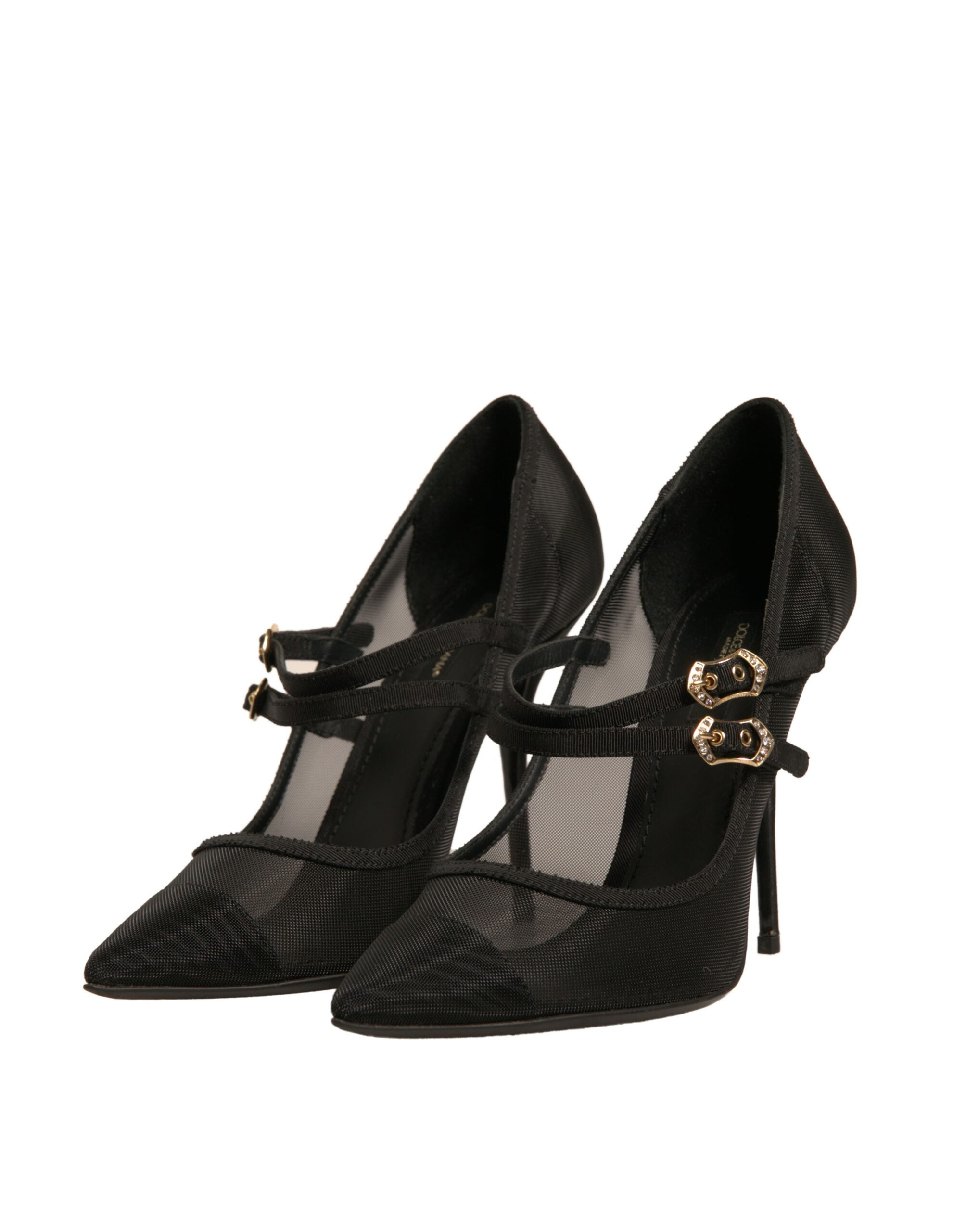 Dolce & Gabbana Black Mesh Mary Jane High Heels Pumps Shoes - ACCEXO