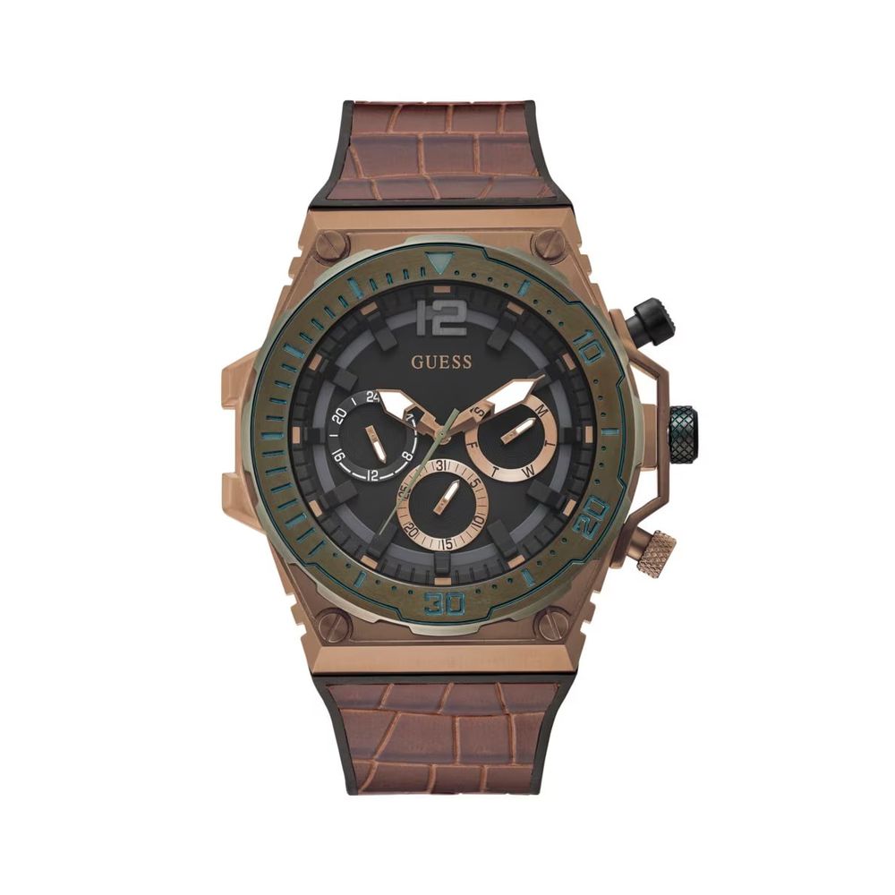 Guess Brown Silicone Watch - ACCEXO